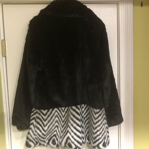 Faux fur mink black and white diamond 3/4 siz med - Picture 4 of 8